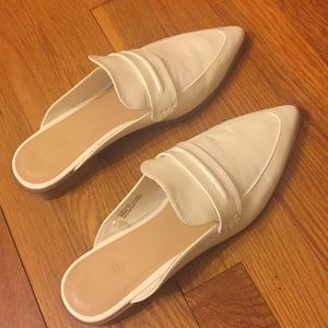White open ankle slide ons